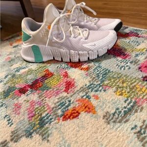 Nike White and Teal Women's Sneakers